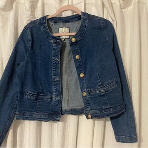 Bagatelle Dark Blue Jean Jacket with Gold Buttons